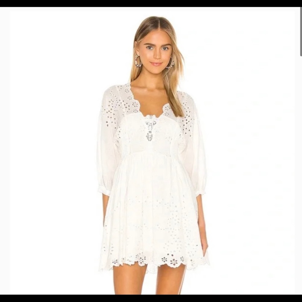 Free People lotti boho lace up eyelet dress, brand new with tags